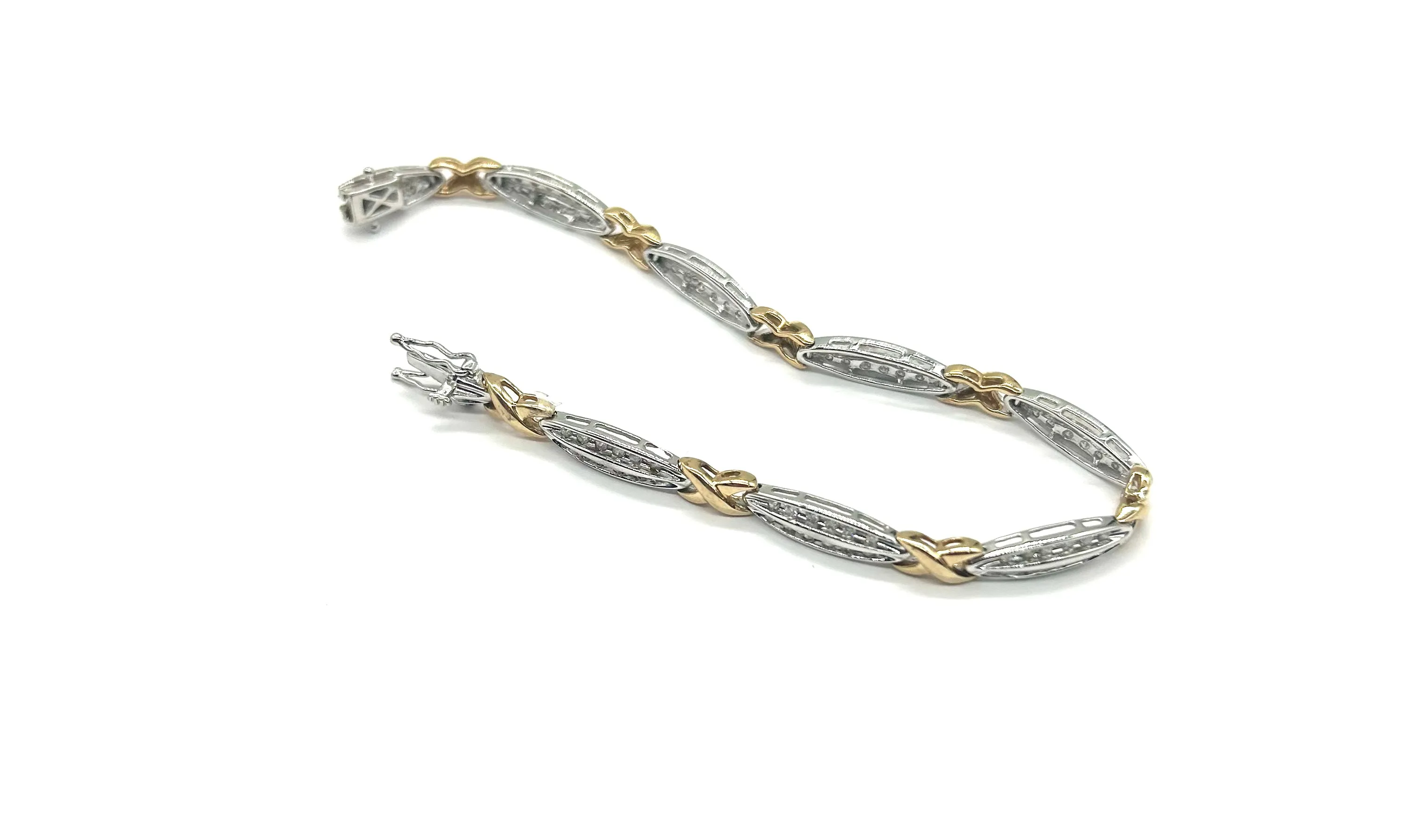 Women’s Yellow & White Gold 1CTW X-Link Bracelet