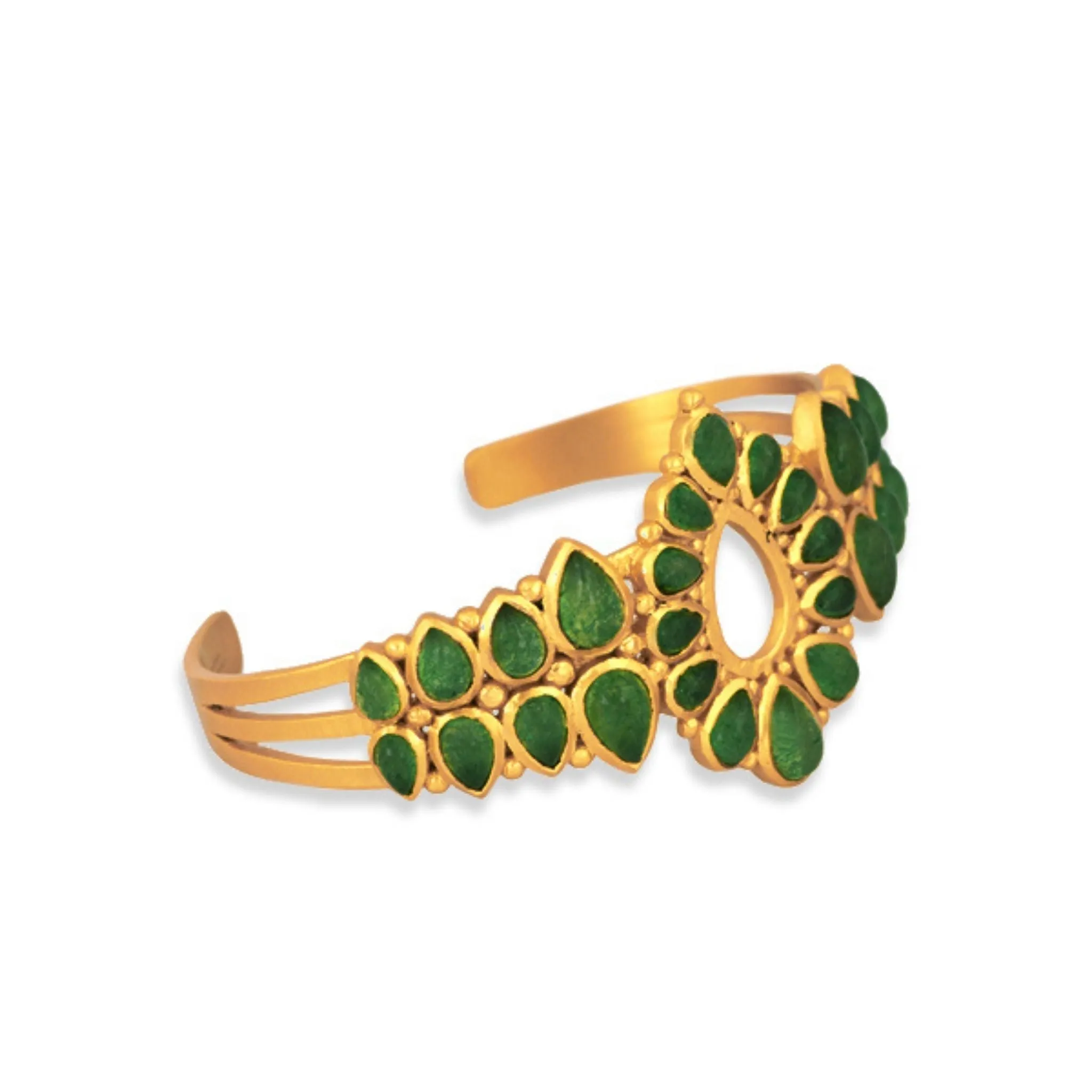 Zion Cuff - Green Strawberry Quartz