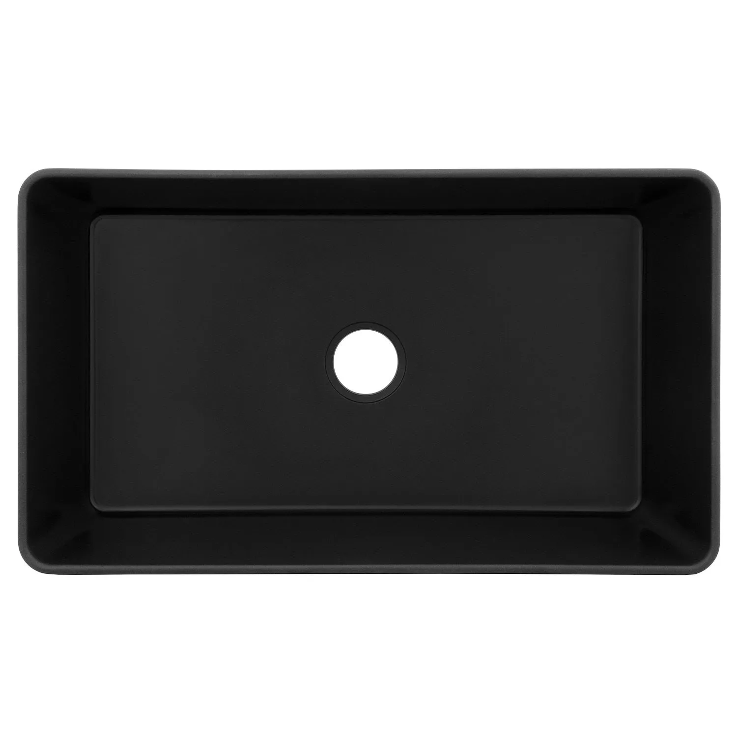 ZLINE 33" Siena Farmhouse Single Bowl Apron Mount Quartz Sink in Matte Black (SK-QAS-MB-33)